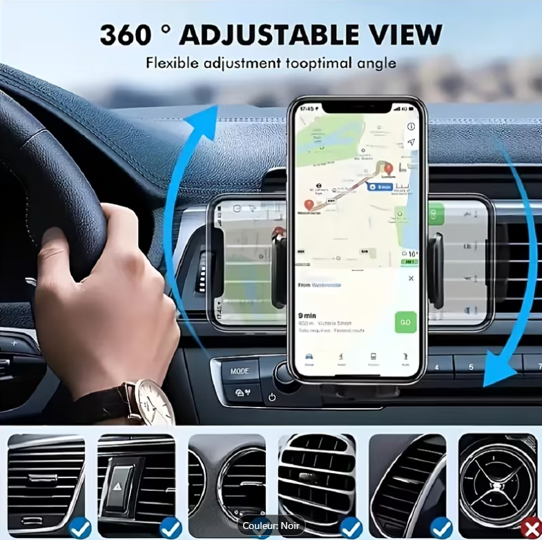 Support Téléphone Voiture Sortie d'Air